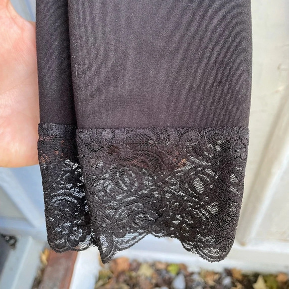 Zara Black Leggings with Lace bottom, medium - Picture 5 of 7